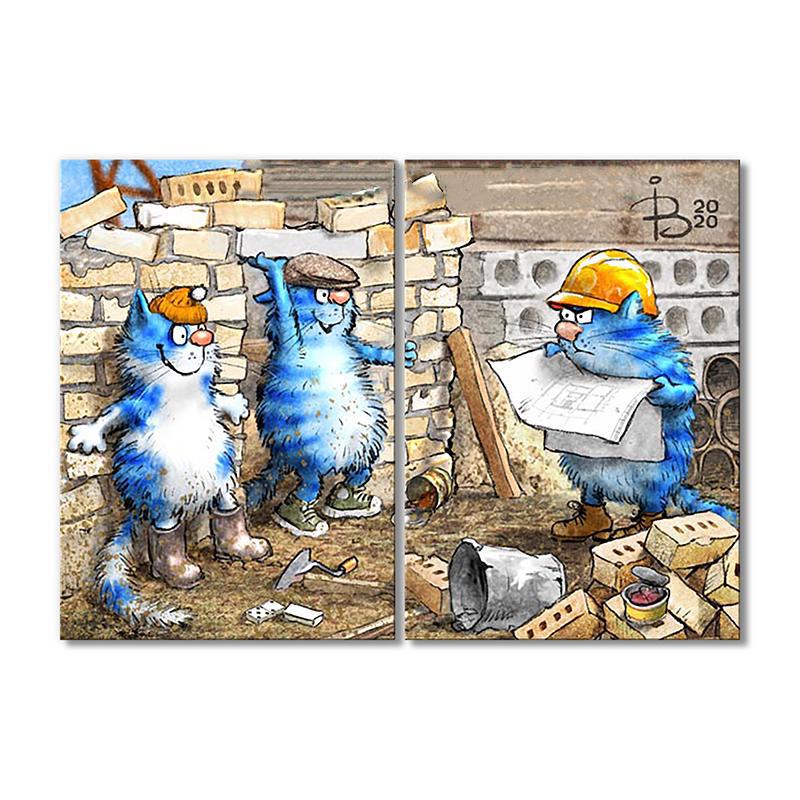 Модульная картина Прораб 2 модуля 50x75 см