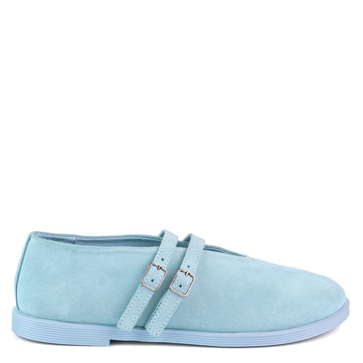 Балетки жіночі Oldcom Chloe р. 39 натуральна замша Блакитний (2000000217475)