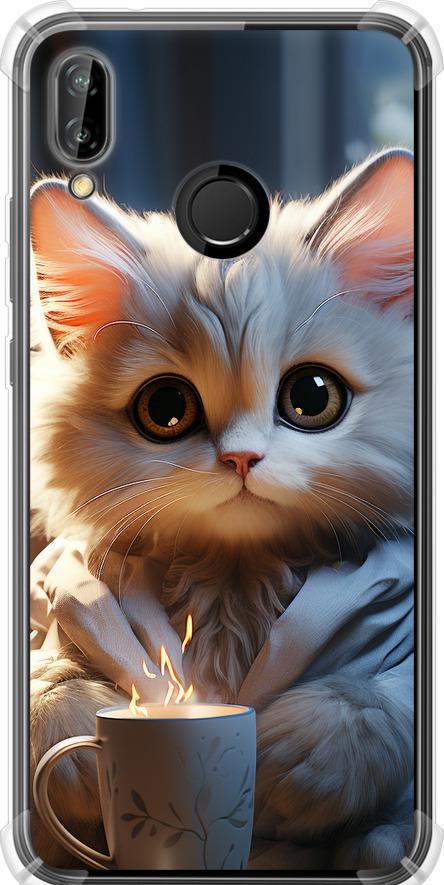 Чохол на Huawei P20 Lite Білий кіт (5646sp-1410-42517)