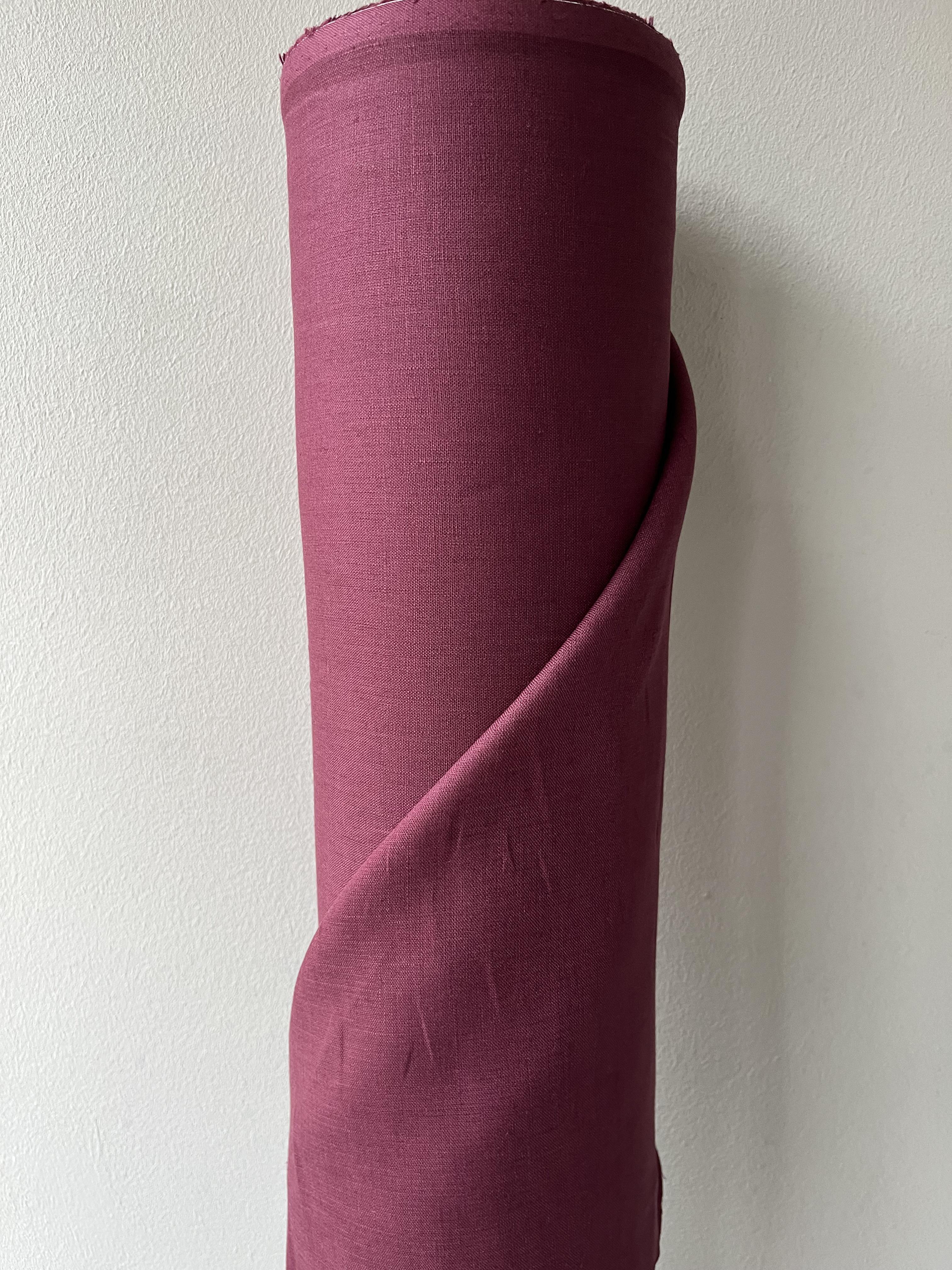 Ткань рубашечно-платьевая льняная Linen Plus 148 см 1283 Бордовый - фото 2