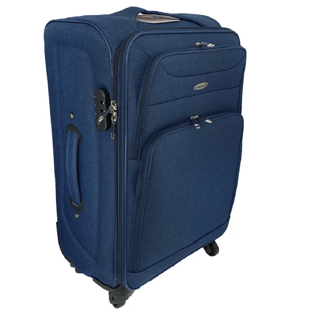 Валіза тканинна KAIMAN 19226 середня Темно-синій (Kt00002)