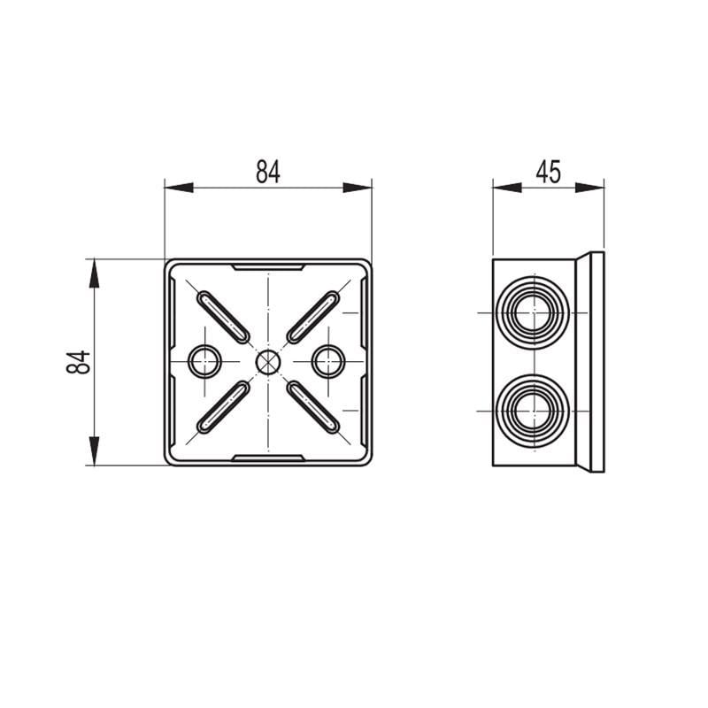 Розподільча коробка ДКС Express зовнішня 6 герметичних вводів IP44 PP 80х80х40 мм (53700A) - фото 4 Розподільча коробка ДКС Express зовнішня 6 герметичних вводів IP44 PP 80х80х40 мм (53700A) - фото 4