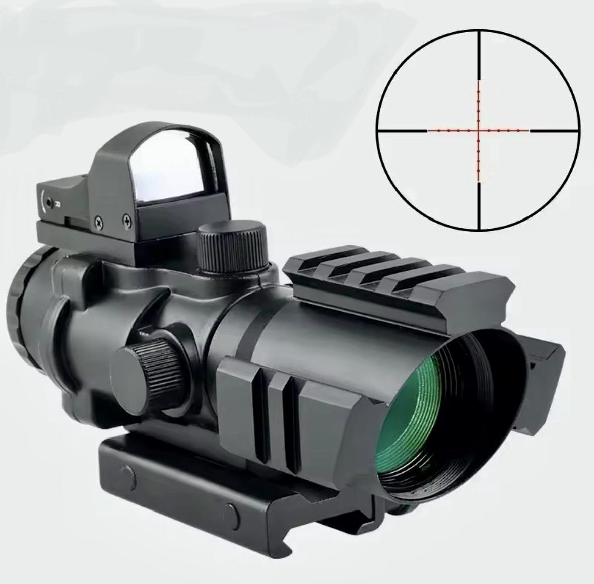 Оптический прицел SFU 4x32 ACOG Weaver/Picatinny с регулируемой подсветкой и калиматором (sfu-opt-0001) - фото 5 Оптический прицел SFU 4x32 ACOG Weaver/Picatinny с регулируемой подсветкой и калиматором (sfu-opt-0001) - фото 5