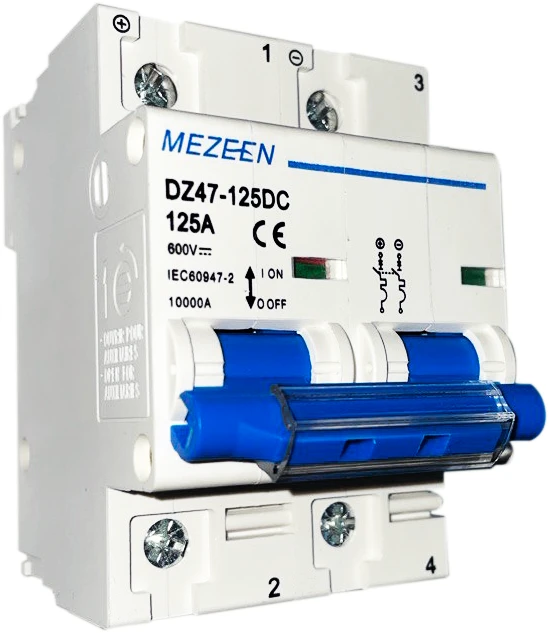 Вимикач автоматичний Mezeen DZ47-125 двополюсний White (SEC-000051832) Вимикач автоматичний Mezeen DZ47-125 двополюсний White (SEC-000051832)