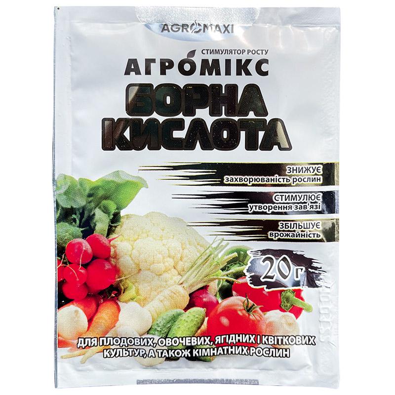 ᐉ Удобрение Agromaxi Агромикс Борная кислота 20 г (1998-268)