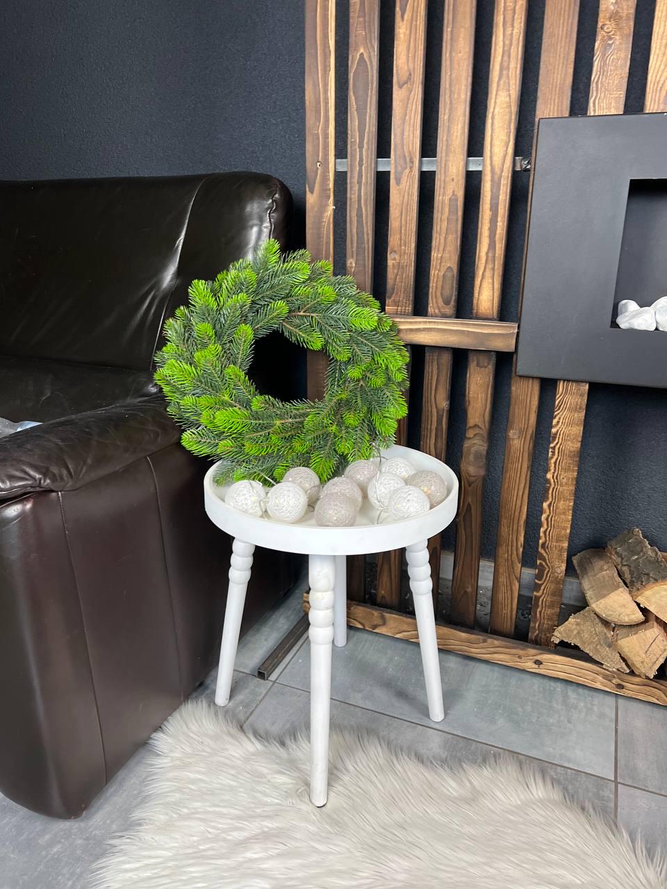 Новорічний вінок Роял зі штучної хвої з салатовими кінчиками 40 см Зелений (YA678611)