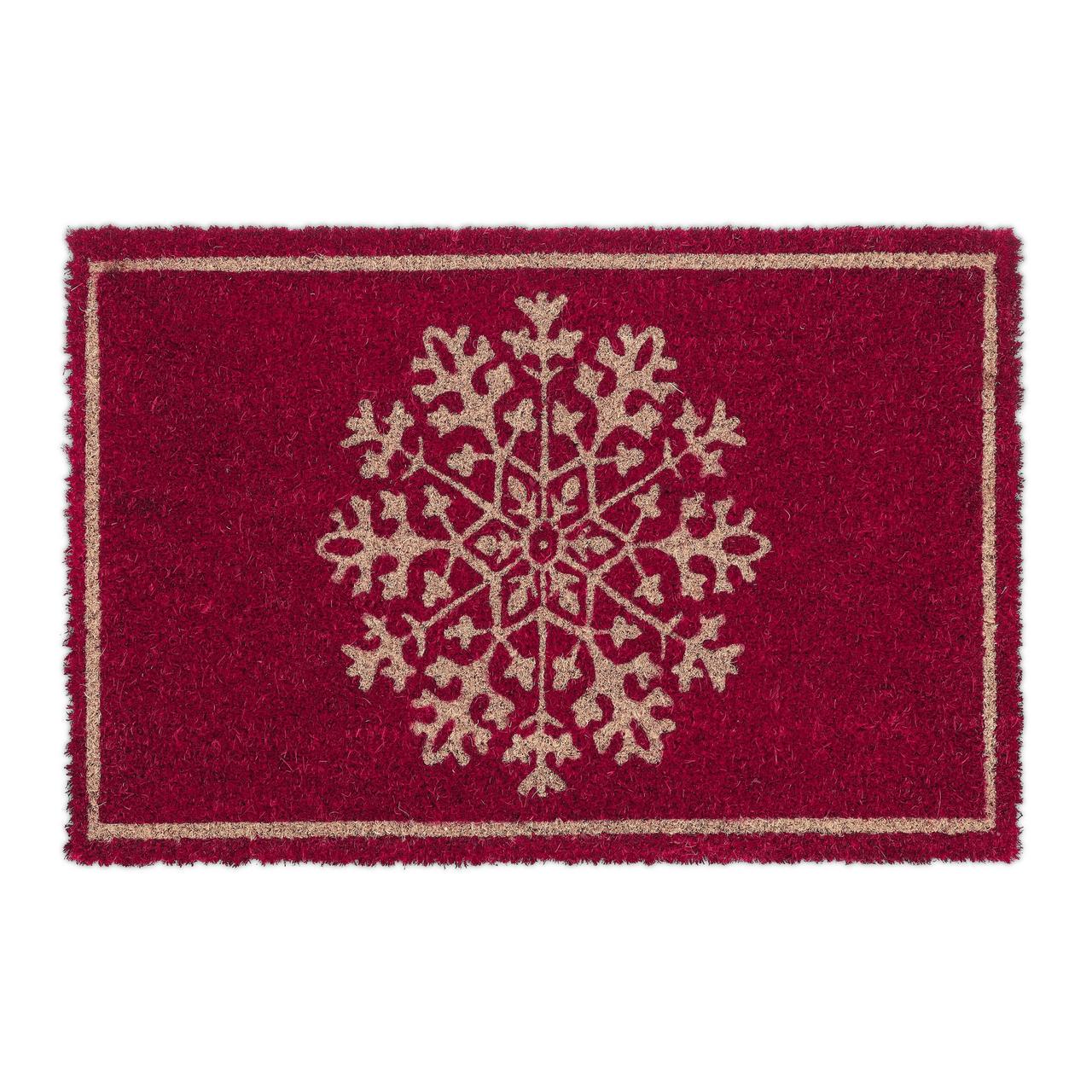 Коврик Relaxdays Снежинка из кокосового волокна 60x40 см Красный (10042692)