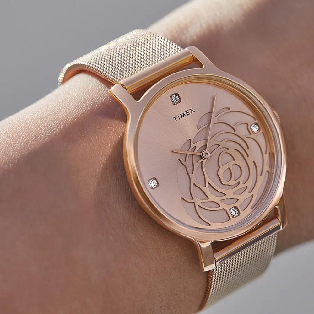 Наручний годинник жіночий Timex Transcend Floral кварцевий Pink (Tx2u98100) - фото 3 Наручний годинник жіночий Timex Transcend Floral кварцевий Pink (Tx2u98100) - фото 3
