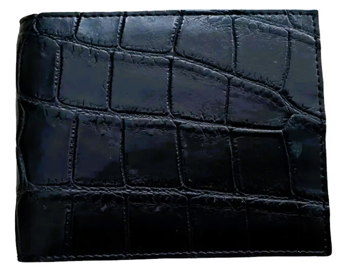 Зажим для денег из натуральной кожи крокодила Черный - фото 1 Зажим для денег из натуральной кожи крокодила Черный - фото 1