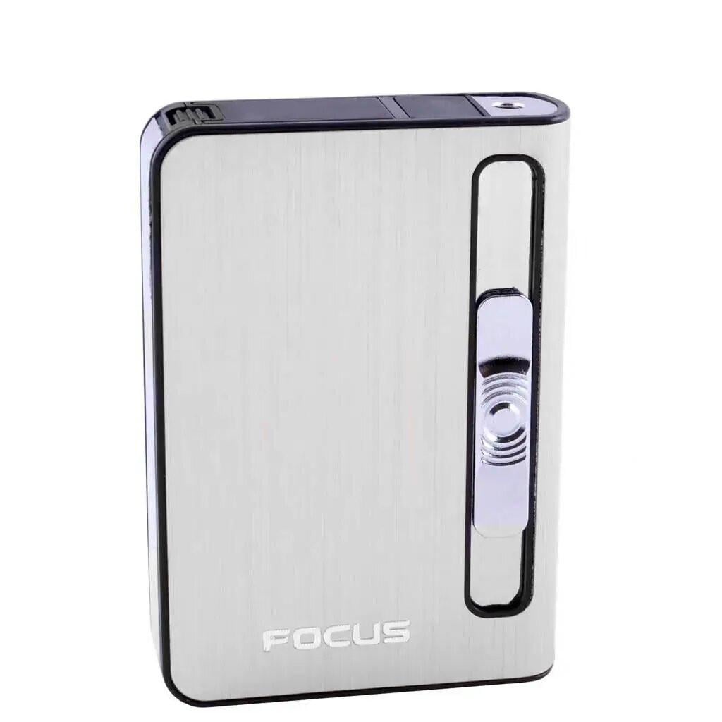 Портсигар для 10 сигарет с зажигалкой FOCUS №HL-149 Grey (11208)