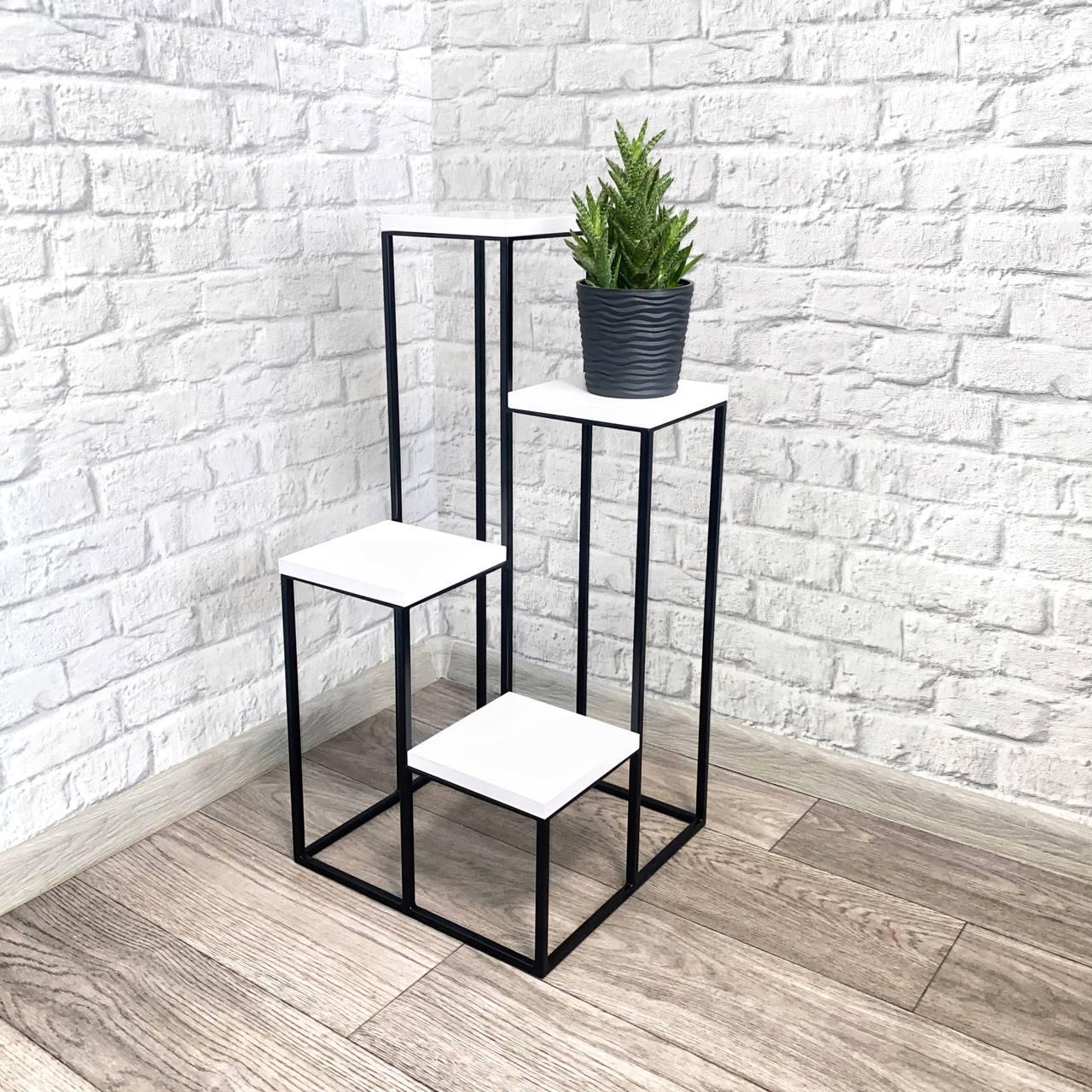 Підставка для квітів та декору Krei Флоренція Міні 680х340х340 мм Білий/Чорний (ПК5001.1)