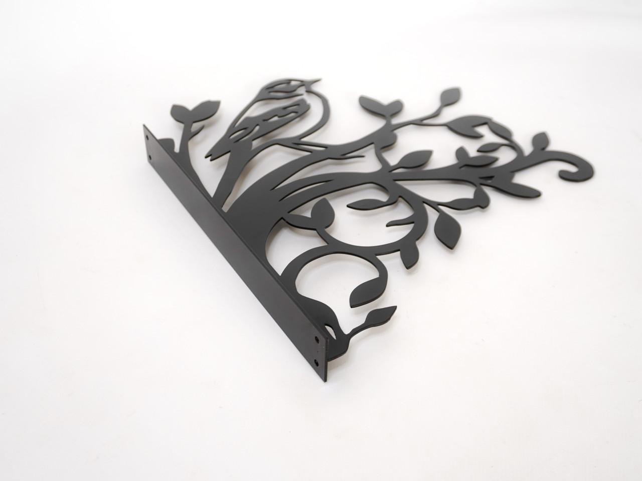 Кронштейн Воробей для кашпо с цветами метал Черный (М007) - фото 4 Кронштейн Воробей для кашпо с цветами метал Черный (М007) - фото 4