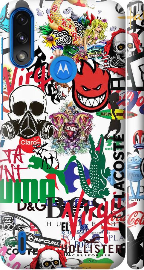 Чехол на Motorola E7 Power Many different logos (4022m-2284-42517)
