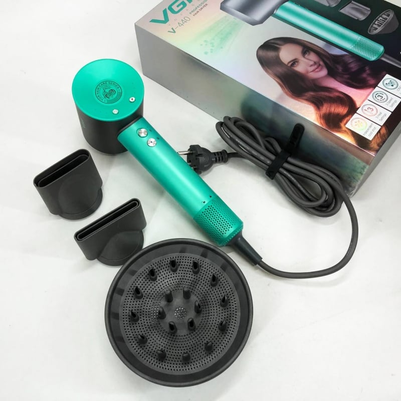 Фен для волос VGR V-440 профессиональный 1400 Вт Green (tf7291) - фото 19 Фен для волос VGR V-440 профессиональный 1400 Вт Green (tf7291) - фото 19