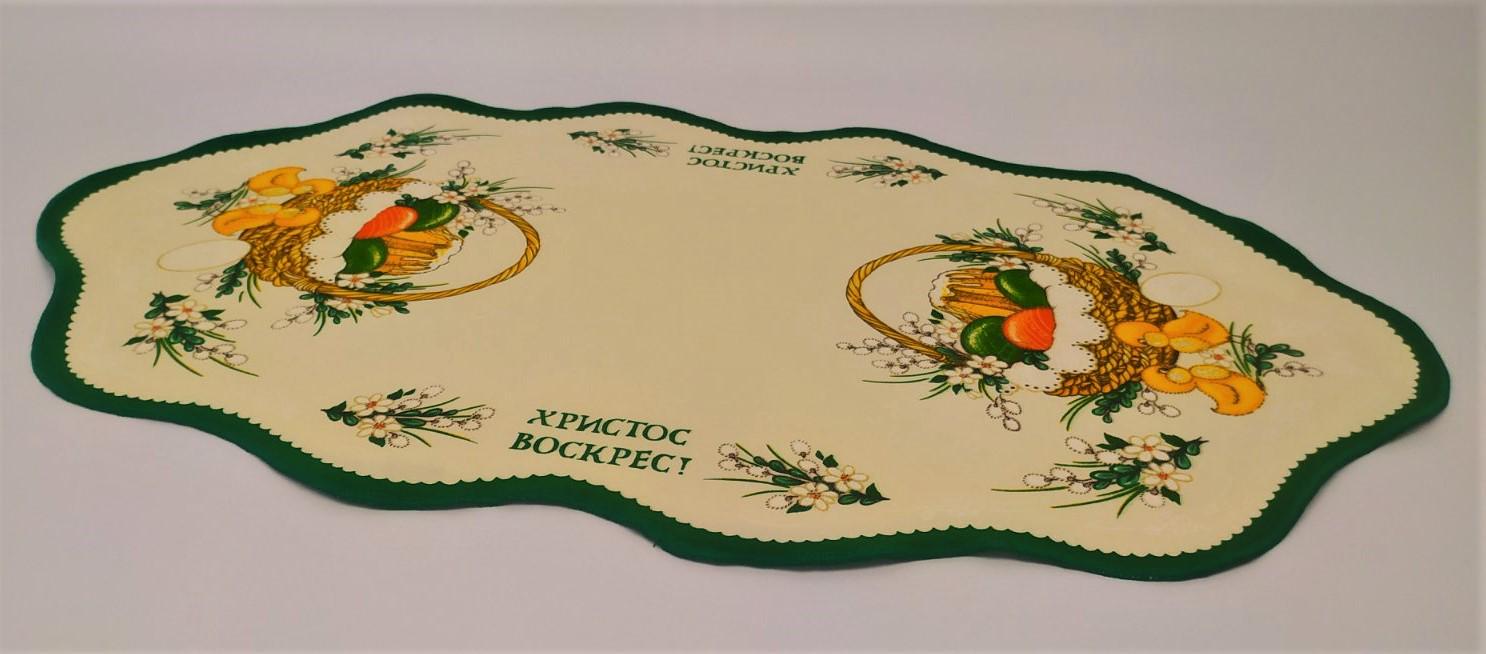 Дорожка пасхальная Print Easter 35х60 см Basket Green Cream (CN15590)