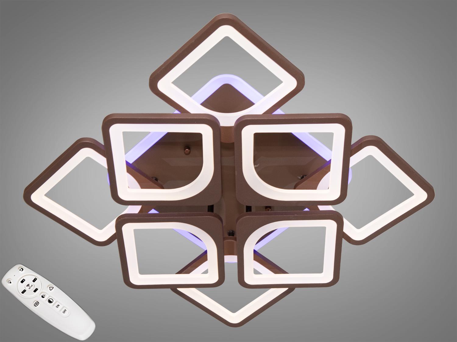 Люстра стельова LED з диммером та підсвічуванням 145W (A8060/4+4CF 3col dim) - фото 1 Люстра стельова LED з диммером та підсвічуванням 145W (A8060/4+4CF 3col dim) - фото 1