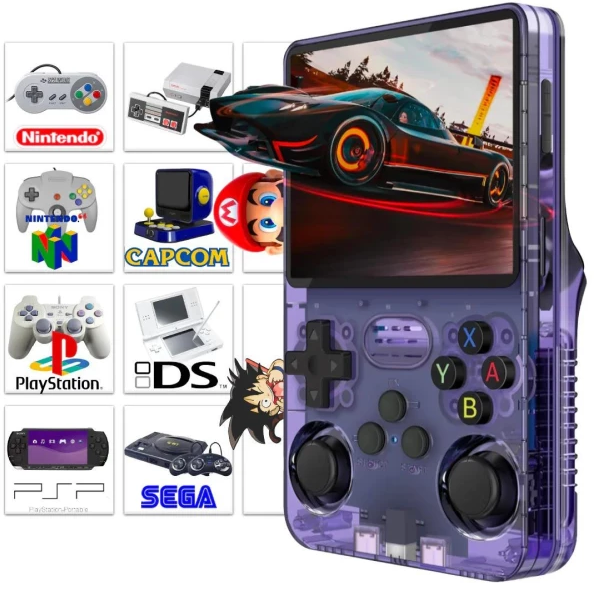 Ігрова ретро консоль Game Master R36S 1/64GB 15000 ігор Purple - фото 2