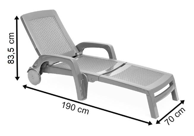 Шезлонг-лежак Bica Miami розкладний на колесах 190х70х46 см (CNT00012549) - фото 7