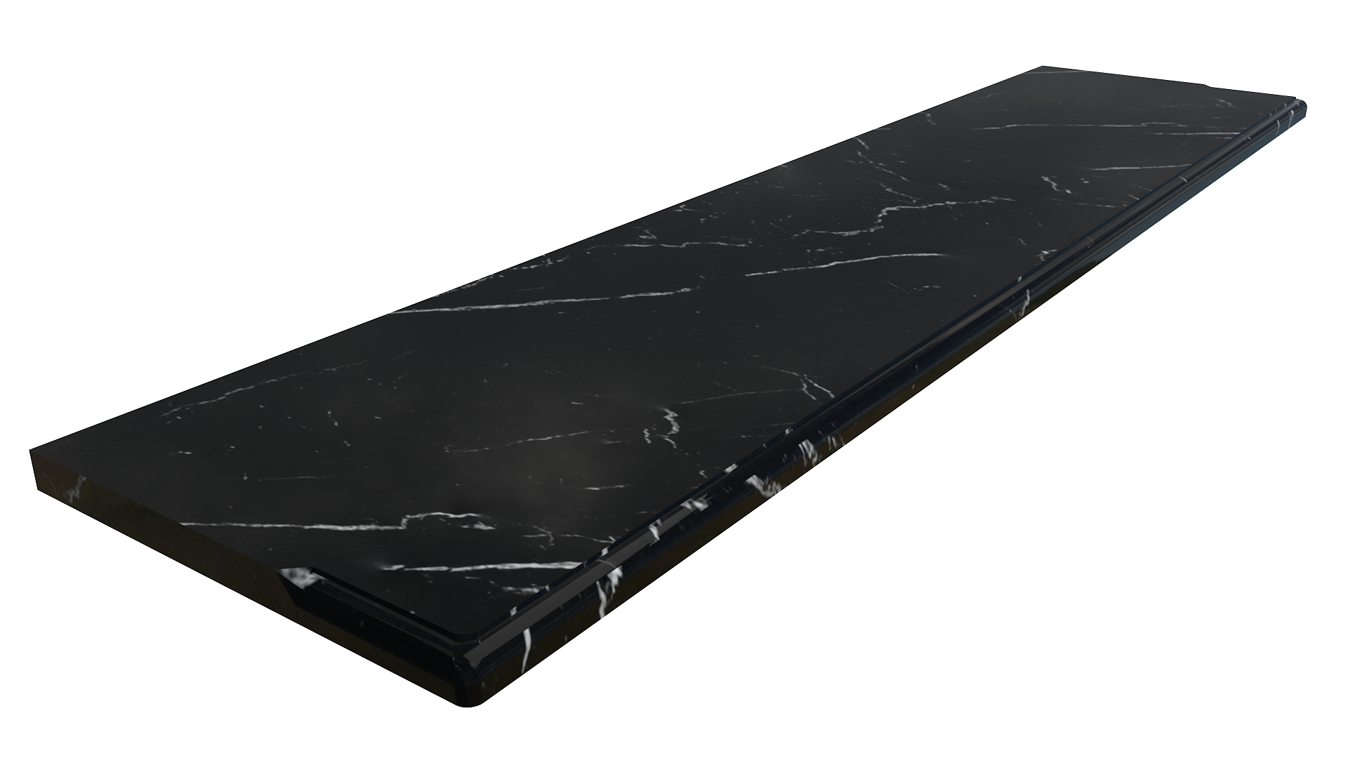 Подоконник Nero Marquina мрамор 150х35х3 см Черный - фото 3