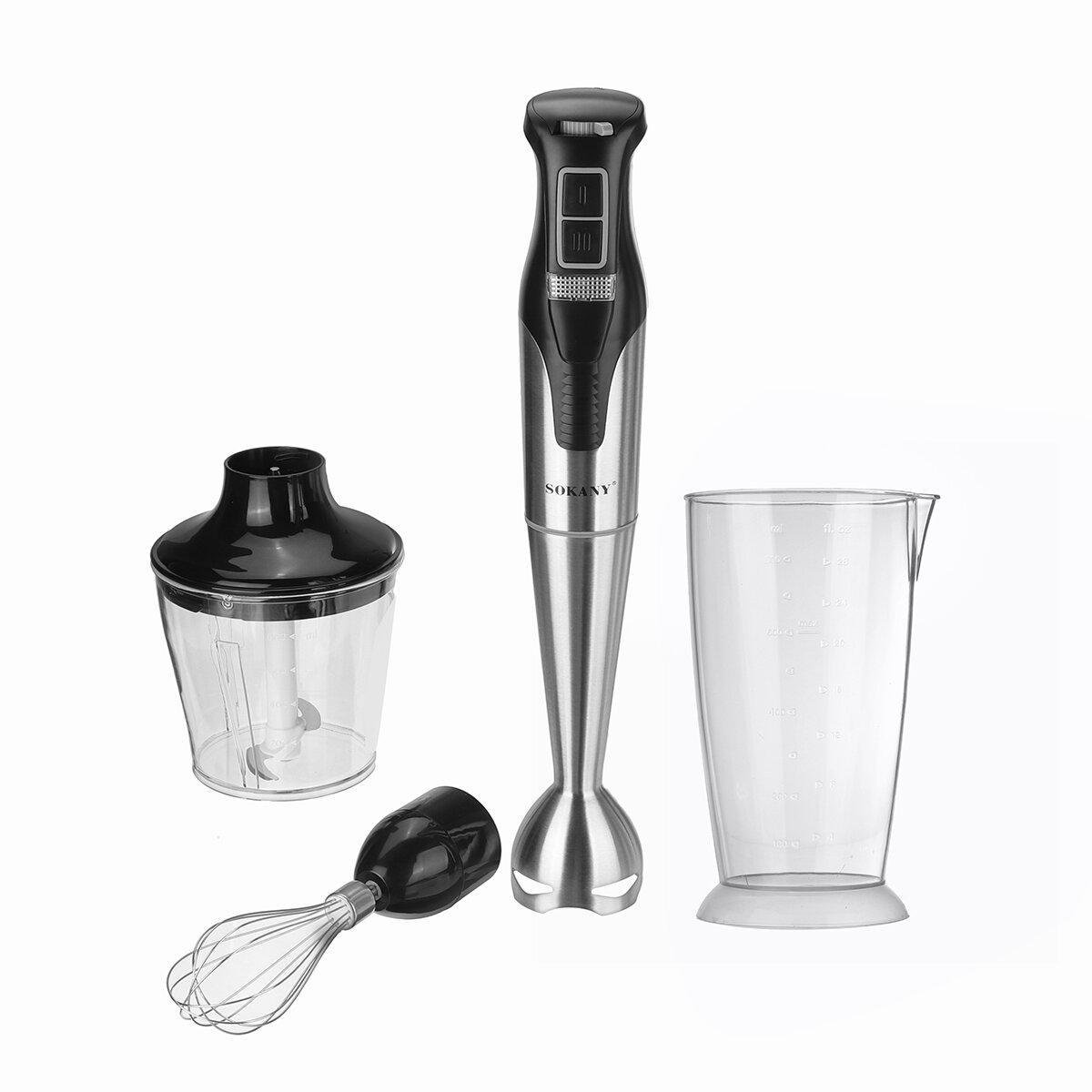 Блендер ручной погружной Sokany 4в1 металлический 1000 Вт (SK-758-4)