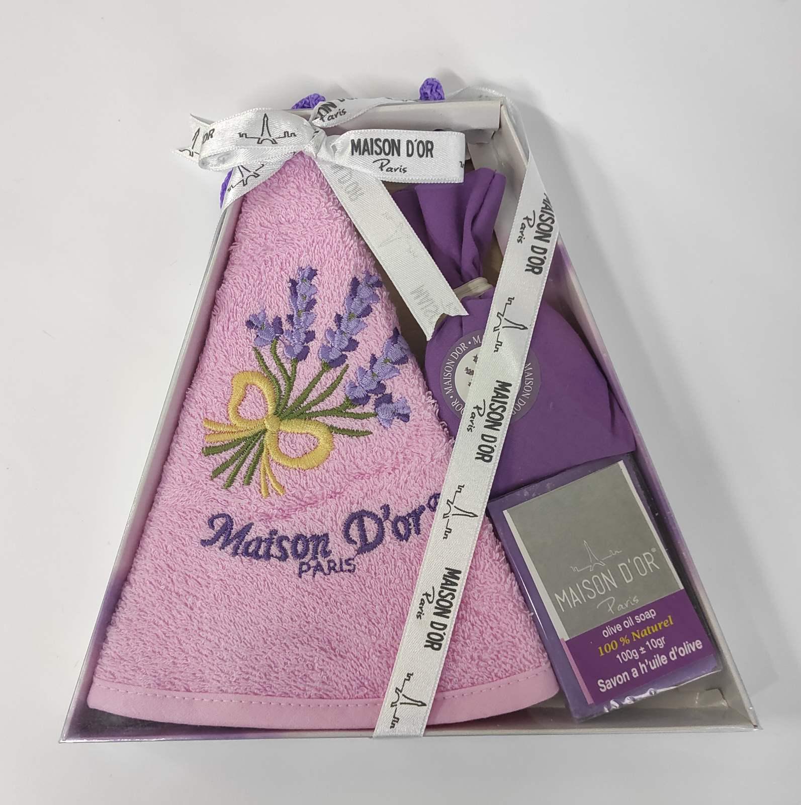 Подарочное кухонное полотенце с мылом саше Maison D'or Lavanda Pink (CN6101)