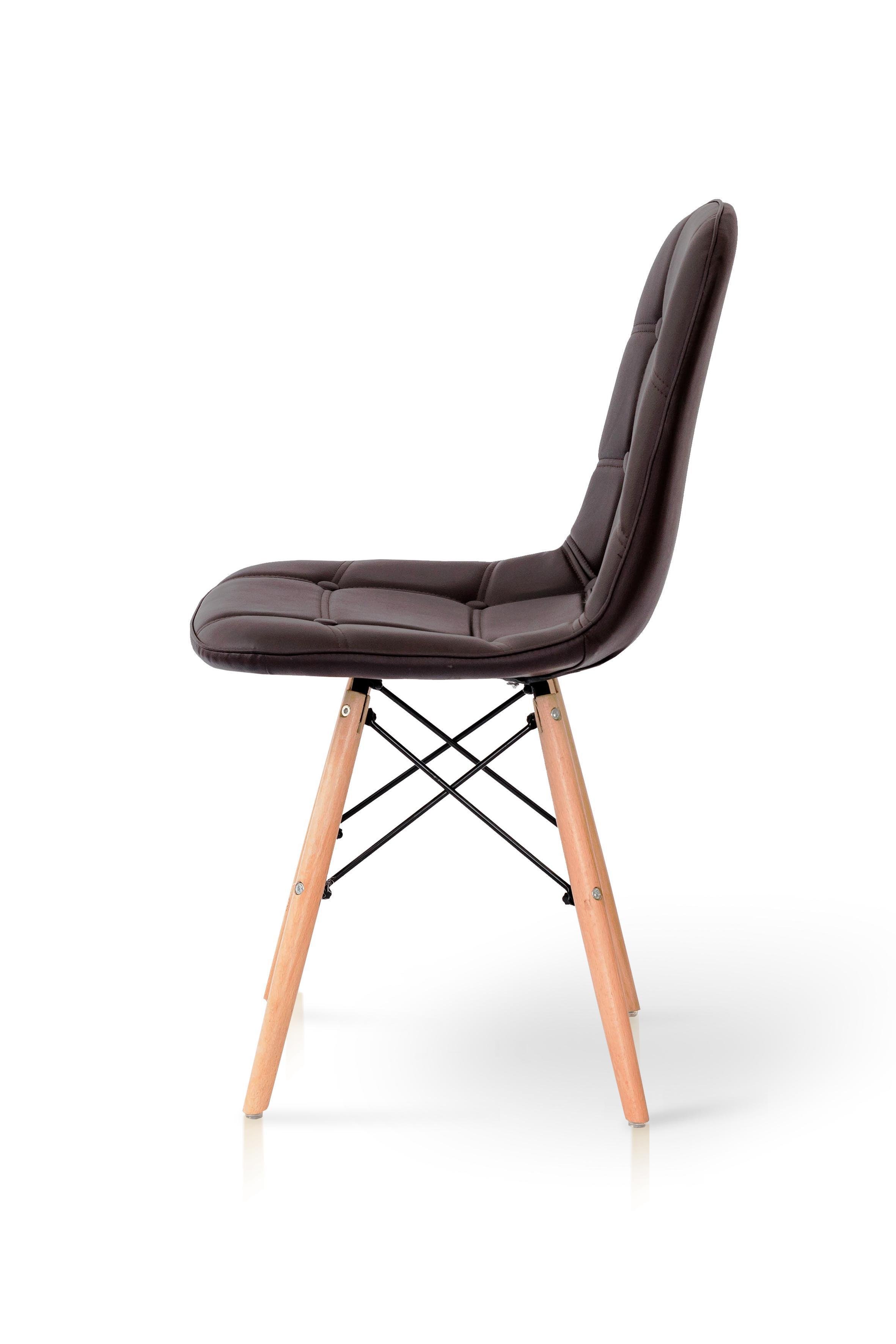 Стілець для кухні та вітальні Джастін Justin шкірзам 460х840х500 мм Темний шоколад (GAА0050652) - фото 2 Стілець для кухні та вітальні Джастін Justin шкірзам 460х840х500 мм Темний шоколад (GAА0050652) - фото 2