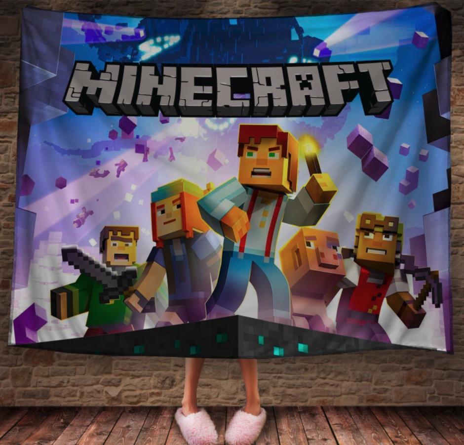 Плед с 3D принтом Майнкрафт 150x200 см (epi_1951) Плед с 3D принтом Майнкрафт 150x200 см (epi_1951)