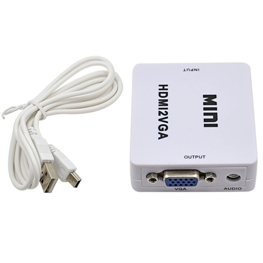 Конвертер переходник видеосигнала Rias HDMI к VGA аудио mini White (3_00897) - фото 5