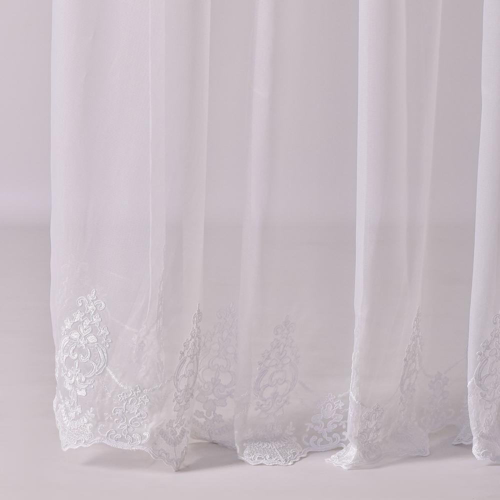 Тканина тюль бамбук з вишивкою Катерина V-01 ekru 58 гр/м2 310 см (26595)