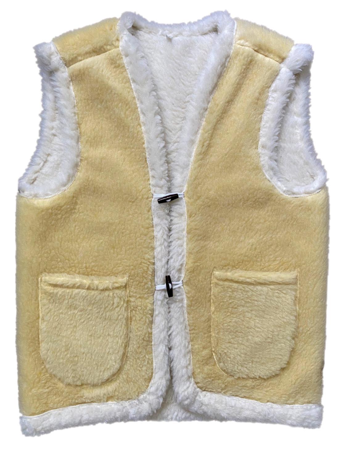 Жилетка из овчины эко-шерсть теплая р. 54 Лимонный (313) - фото 4 Жилетка из овчины эко-шерсть теплая р. 54 Лимонный (313) - фото 4
