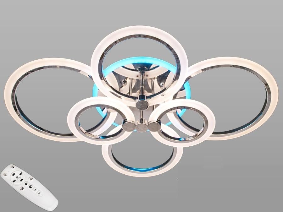 Люстра потолочная Octav с диммером и RGB подсветкой 105 Вт (A8022/6HR LED RGB)