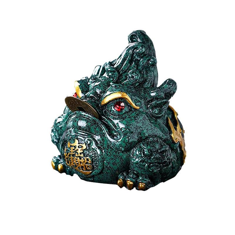 Фигурка для чайной церемонии Lesko ZBY-2407302 Лягушка с монеткой/меняет цвет от горячей воды Green (24366438)