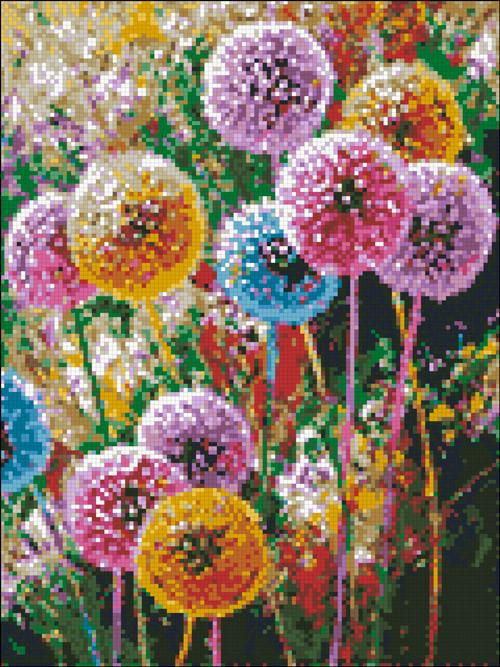 Алмазная мозаика Цветные одуванчики 30х40 см (АМШ-181)