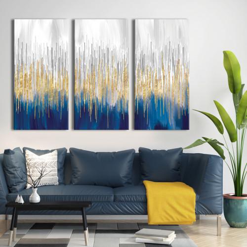 Модульная картина Gold Blue Abstract 96x60 см (MK311649) - фото 5