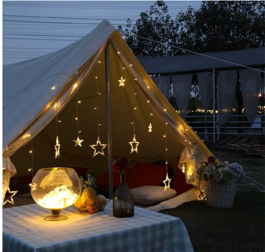 Гірлянда штора LED новорічна VALESO зірки/місяць 12 підвісок 3 м×0,6 м тепле світло (LKS3436) - фото 3 Гірлянда штора LED новорічна VALESO зірки/місяць 12 підвісок 3 м×0,6 м тепле світло (LKS3436) - фото 3