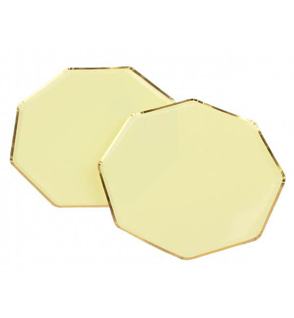 Одноразові тарілки Octagon 23 см 10 шт. Жовтий (514144) - фото 2