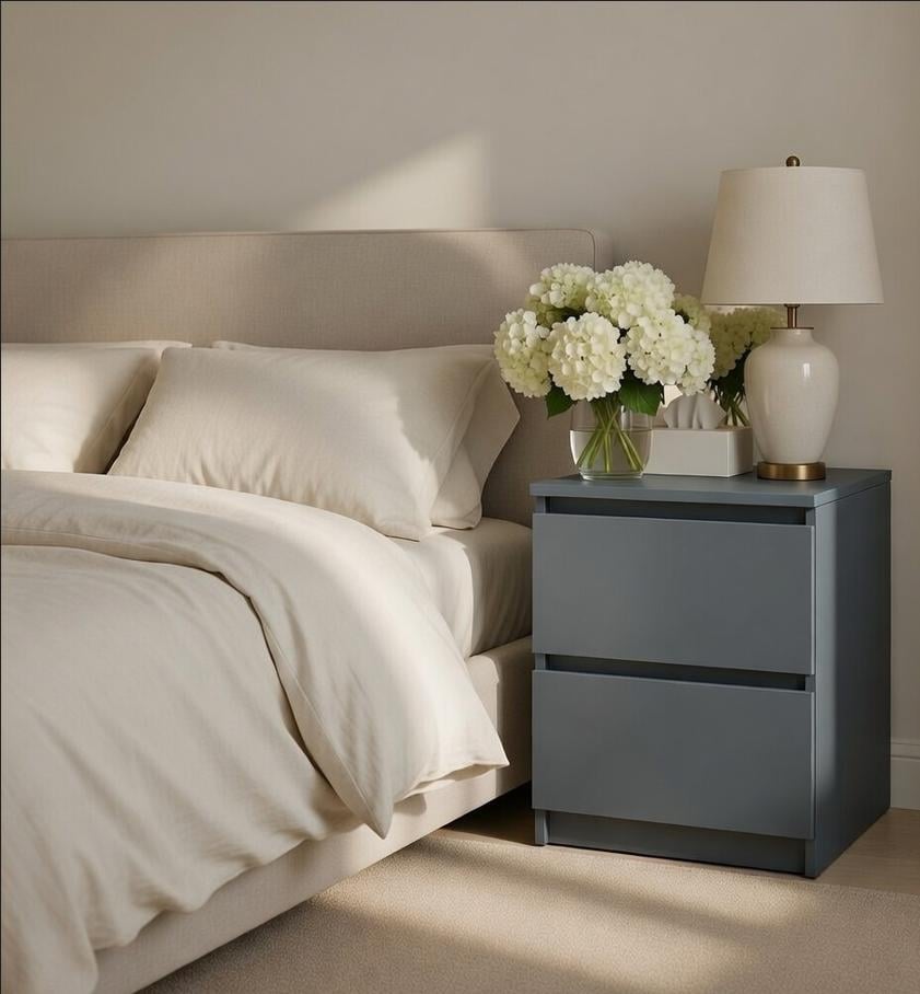 Тумба прикроватная Мастер Форм Брайт 2 ящика 400х376х511 мм Антрацитовый