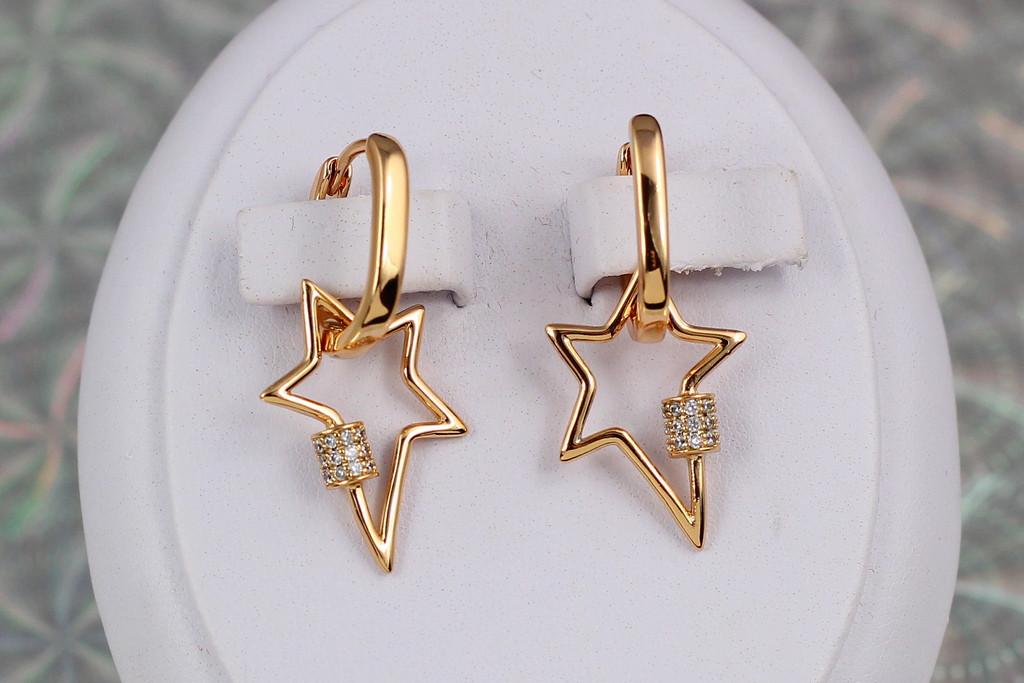 Серьги Xuping Jewelry Подвески съемные звезды 3,3 см Золотистый