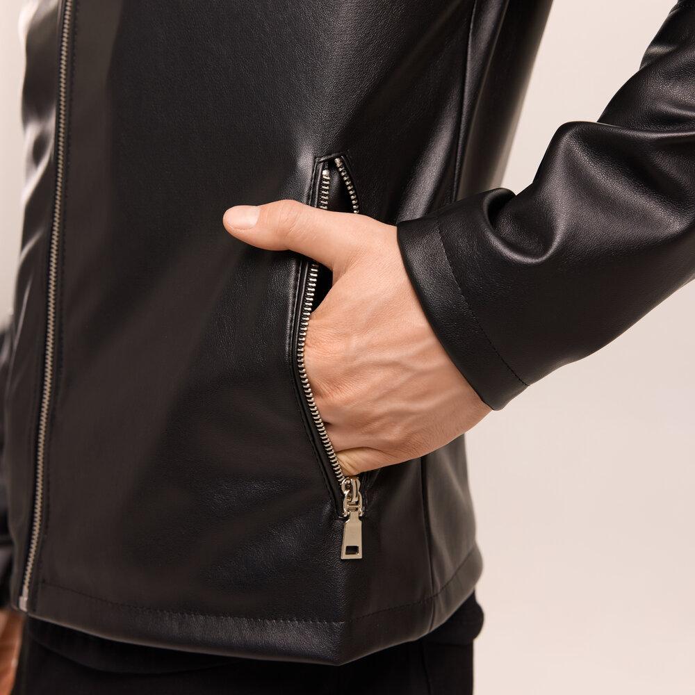 Куртка мужская прямая Pobedov Brim из эко кожи на замше XL Черный (26490/3) - фото 3 Куртка мужская прямая Pobedov Brim из эко кожи на замше XL Черный (26490/3) - фото 3