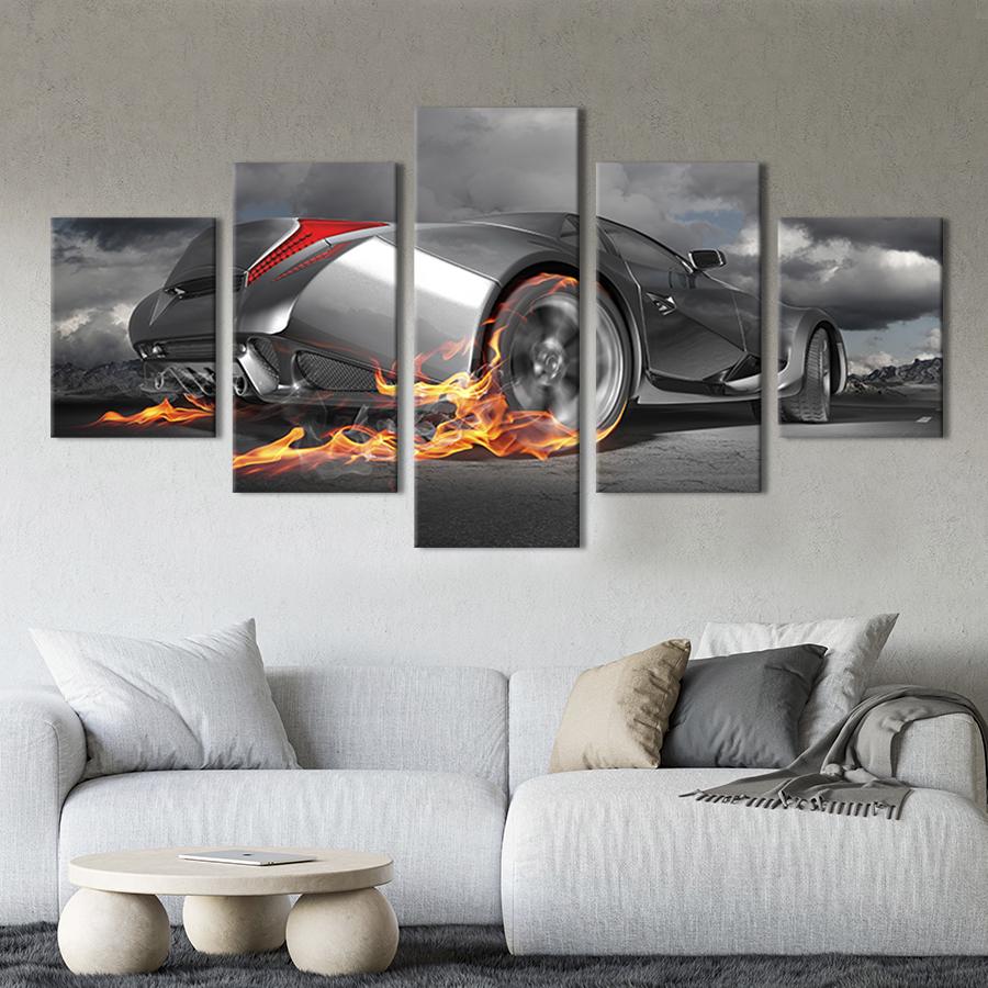 Модульная картина из 5 частей на холсте Жажда скорости 162x80 см (93-52)