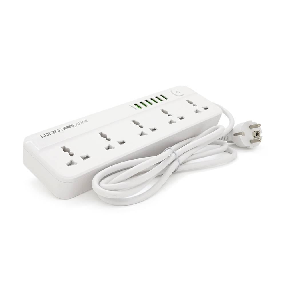 Фільтр мережевий LDNIO SС5614 5 Розеток/6 USB перетин 3х0,75 мм 2 м Box White (27242)