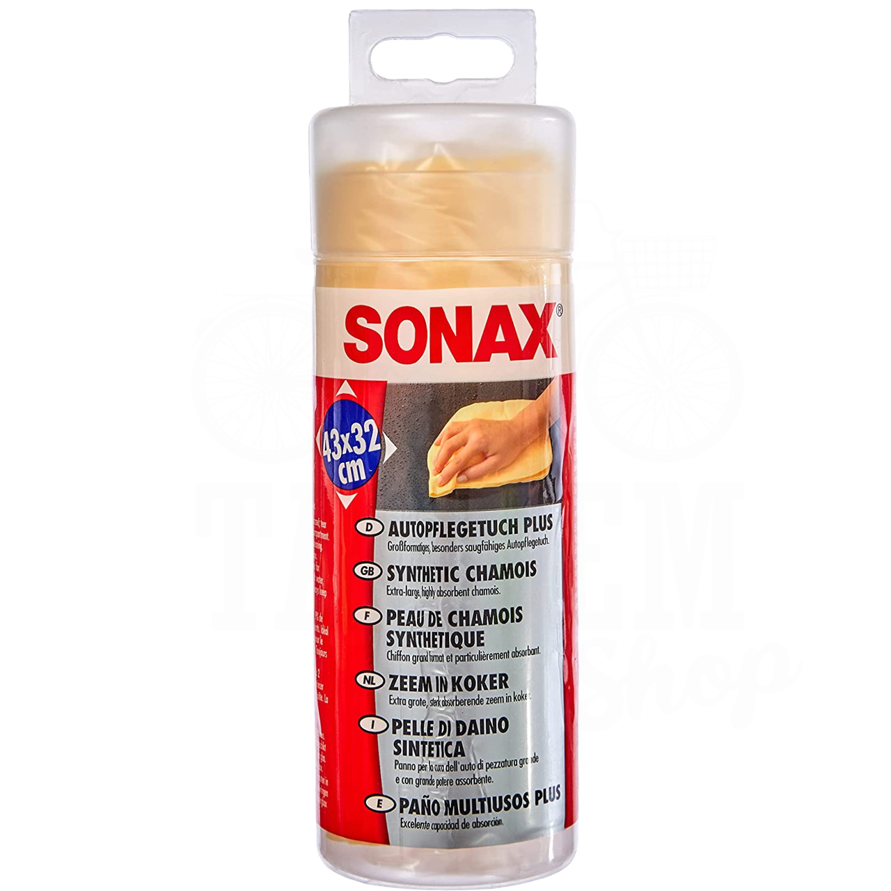 Салфетка из синтетической замши в тубе Sonax Autopflegetuch Plus 43x32 см