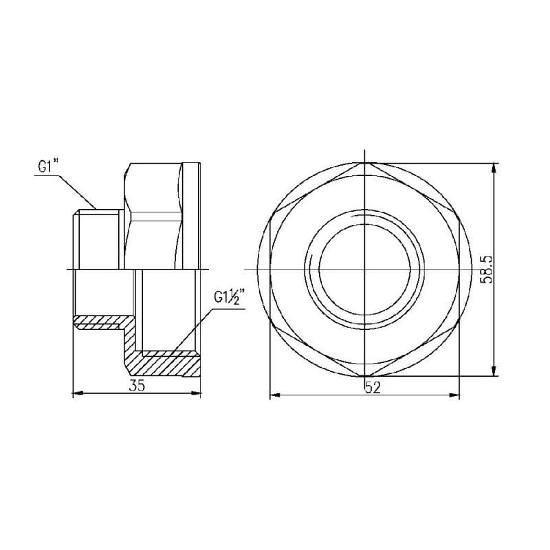 Перехід SD Forte 1 1/2"х1" ВЗ SF3604025 (FRRS00002606) - фото 2