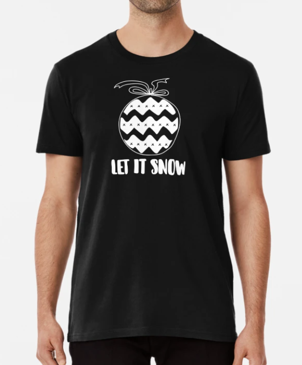 Футболка мужская новогодняя Stedman с принтом Let it snow Новый год S Черный (НГ9-1)