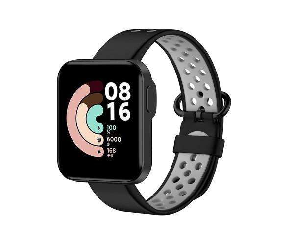 Ремешок Sport Silicone для Xiaomi Redmi Watch 2/Watch 2 Lite Черно-серый