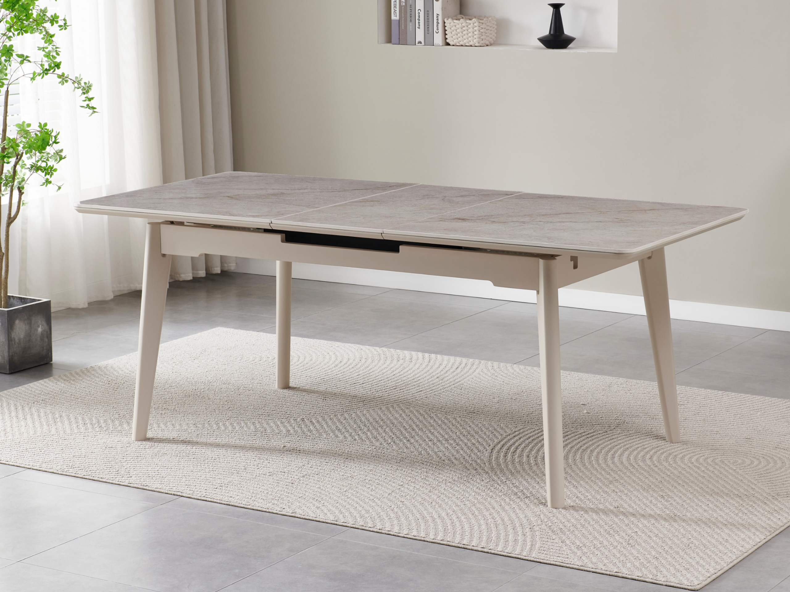 Стол обеденный раздвижной Vetro Mebel 1600-2000x900x760 мм Мистик грей/Капучино (TМ-125) - фото 6