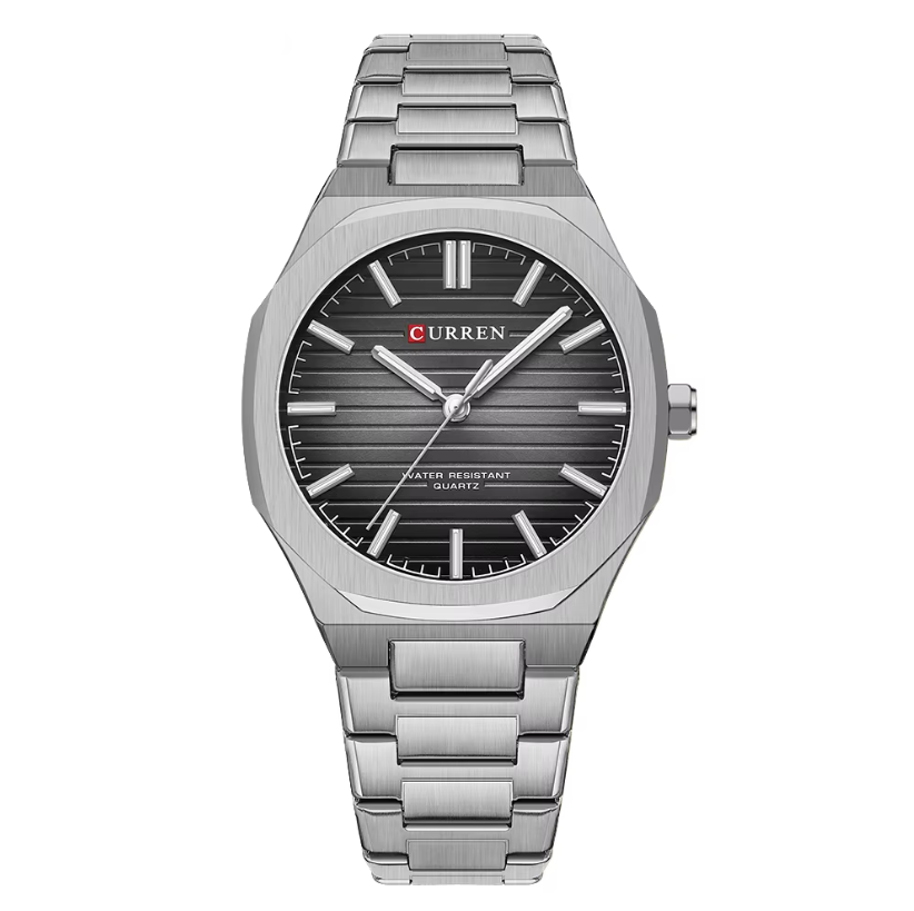 Годинник наручний Curren 8456 Silver/Black (18694)