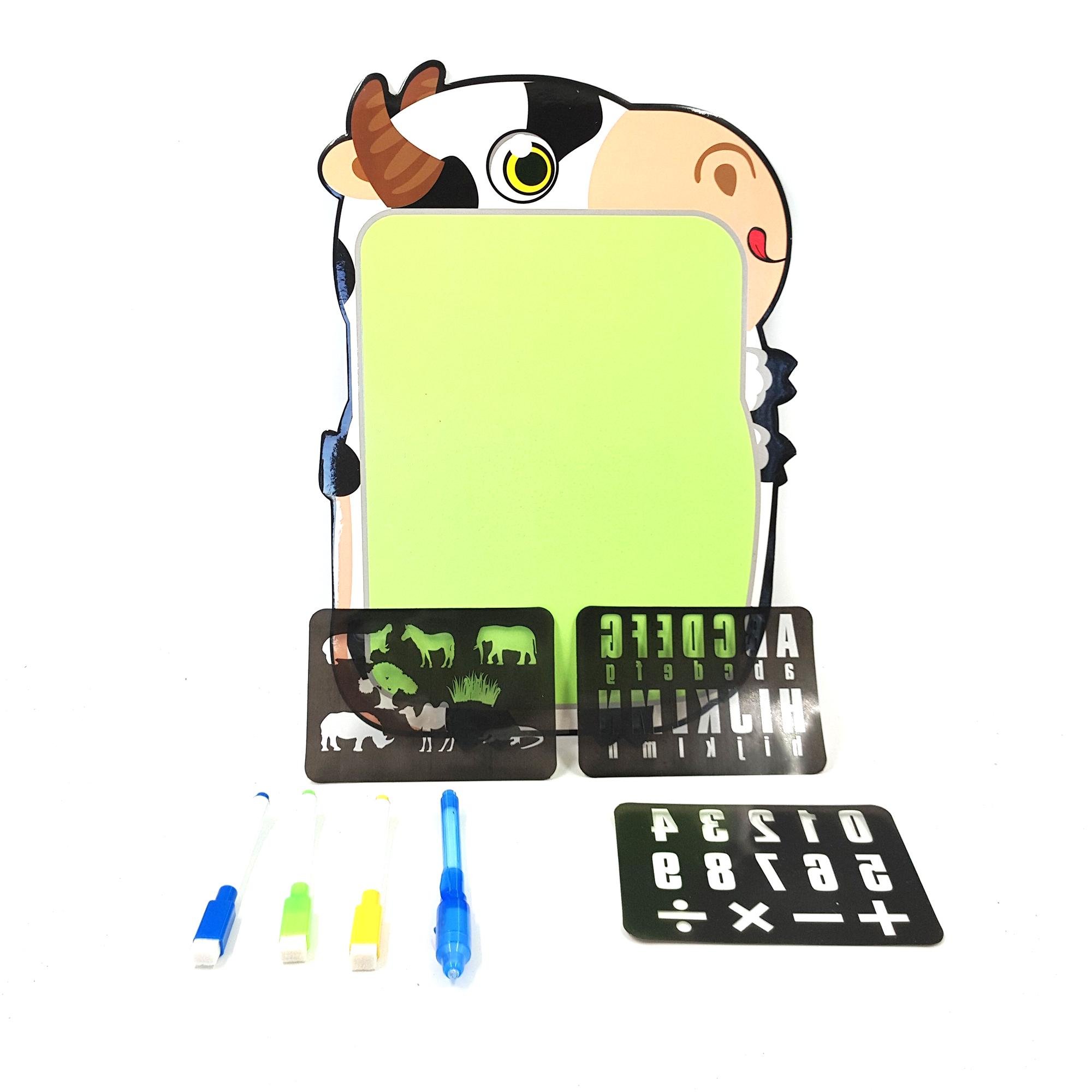 Доска Рисуй светом Коровка с ультрафиолетовой ручкой/маркерами/трафаретами (111136k)