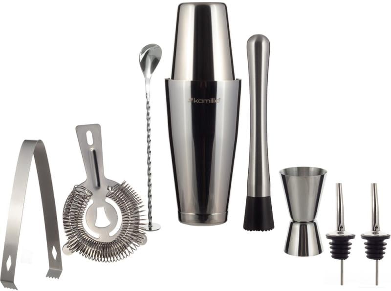 Набор бармена Kamille для приготовления коктейлей 9 пр.