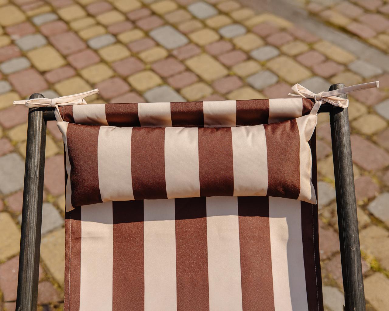 Шезлонг для дачи тканевый XRmaster с подушкой Черный/Кофейный (КШ-001/3) - фото 4